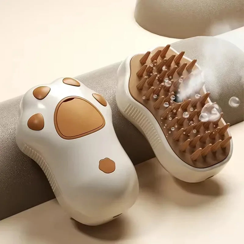 Cepillo Vaporizador 3 En 1 Para Mascotas | Masajeador Y Quita Pelos Eléctrico