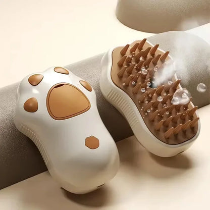 Cepillo Vaporizador 3 En 1 Para Mascotas | Masajeador Y Quita Pelos Eléctrico