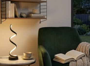 Lámpara de Mesa LED Espiral Minimalista | Brillo Ajustable